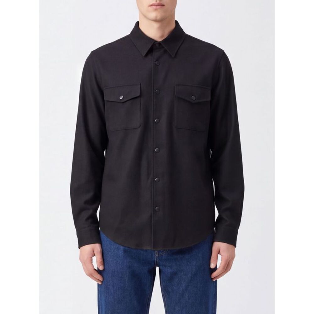 Aspesi Men Aspesi Wool Blend Shirt Jacket With Patch Pockets